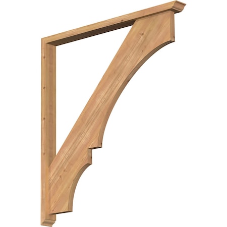 Ekena Millwork Balboa Traditional Smooth Bracket w/ Offset Brace, Western Red Cedar, 3 1/2"W x 40"D x 44"H BKT0402X40X44BOA01SWR